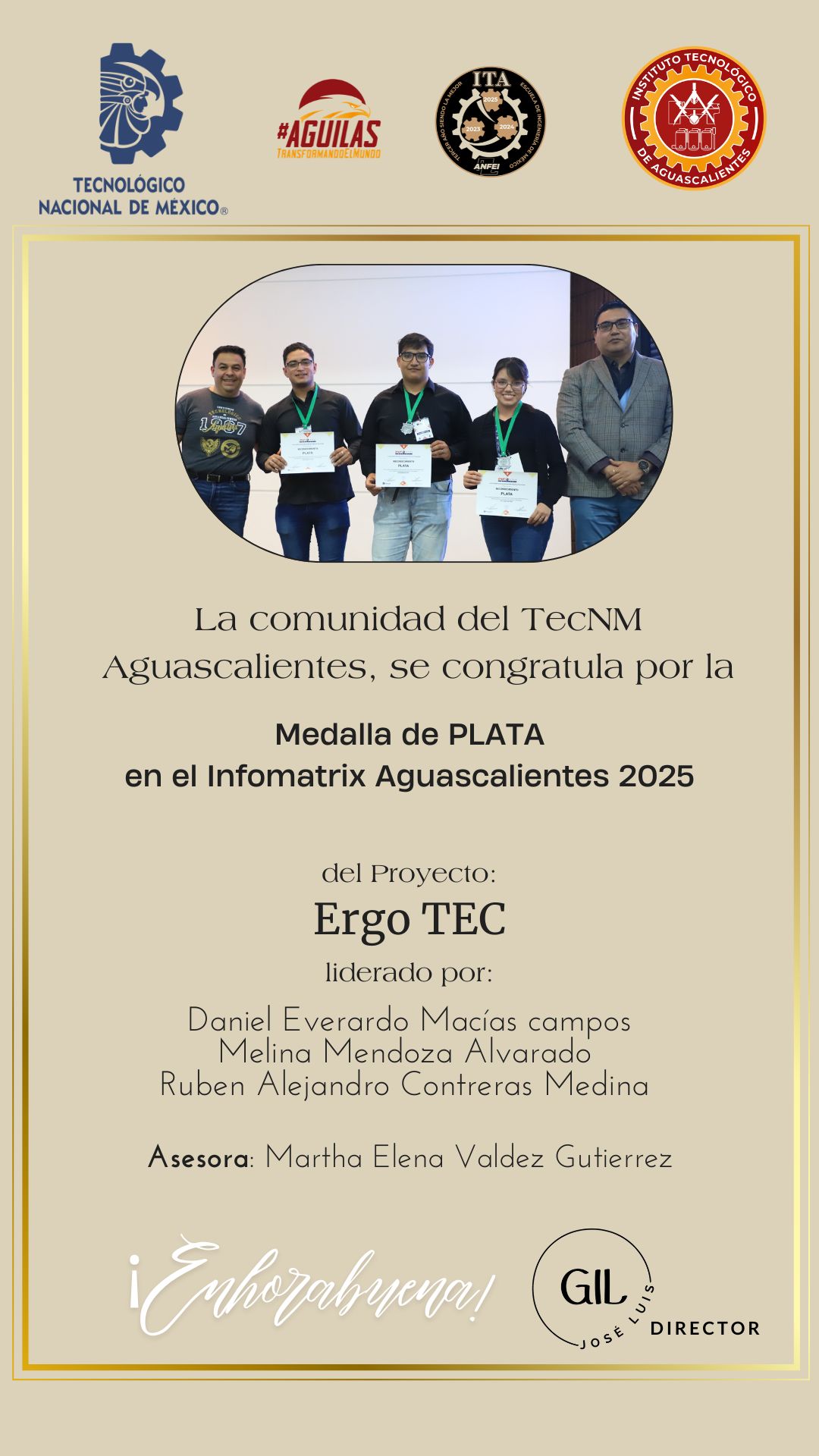2025, Medalla de Plata de Ergo Tec en el Infomatrix Aguascalientes 2025