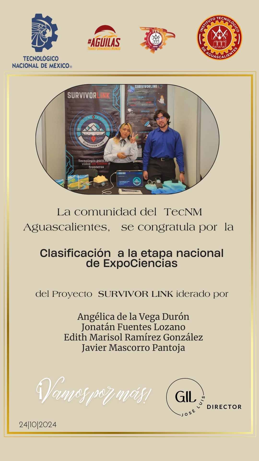 2024, Clasificación a la etapa Nacional de Experiencias de Survivor Link