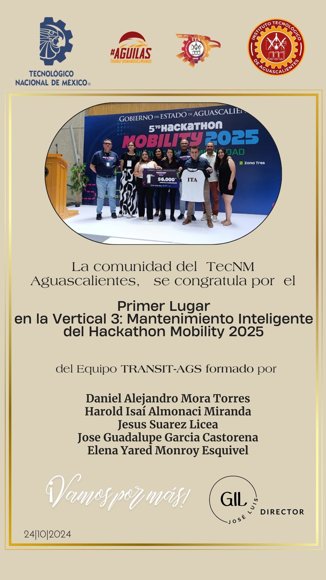 2025, Primer Lugar de Transit Ags en el Hackathon Mobility