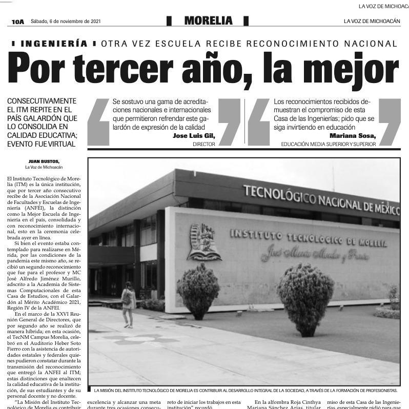 Mejor Escuela de Ingeniería Tercer Año Consecutivo